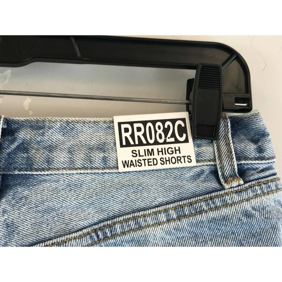 PacSun RR082C Glass Blue High Waisted Denim Festive Short- Women's Size M - Blue - Picture 7 of 7